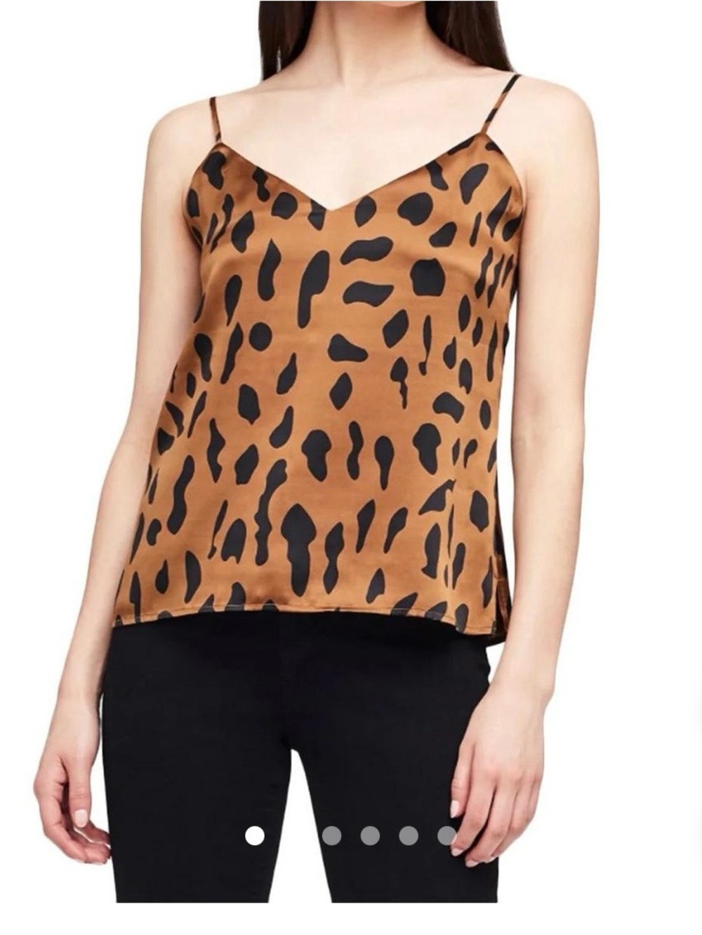 L'AGENCE Jane Brown and Black Leopard Silk Cami